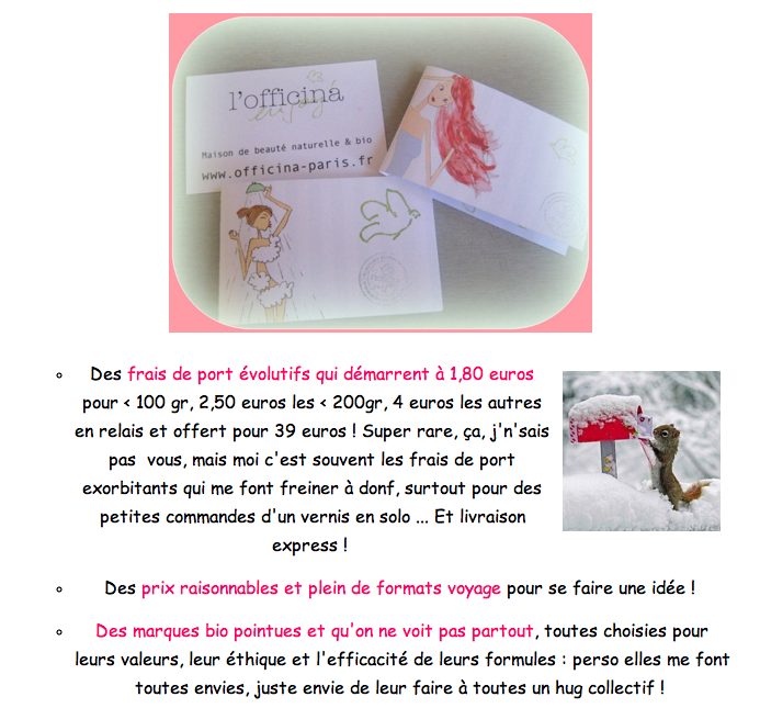 L'e-shop L'OFFICINA, que du beau, du bio et du bon ! Des prix raisonnables et plein de formats voyage pour se faire une idée ! ... par le Blog Beauté by Kirzy