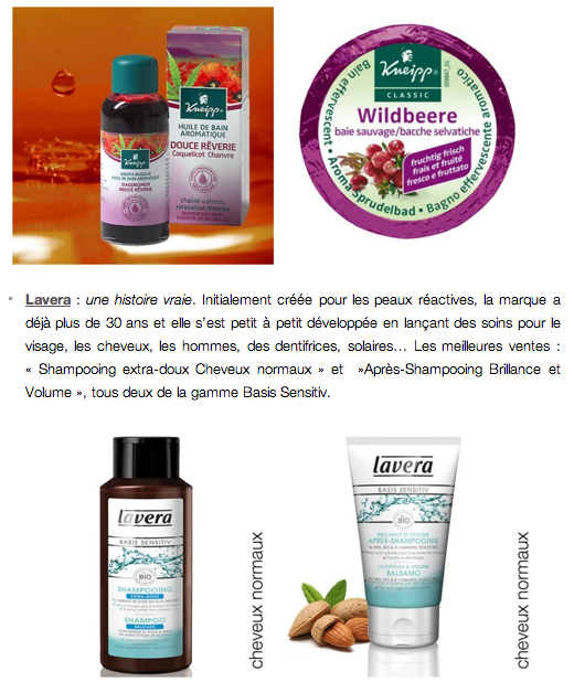 Le blog Totally Beauty Addict "A la découverte du site Officina-paris.fr": Kneipp & Lavera