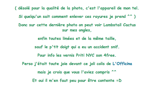 Revue d'une cliente de sa commande à l'Officina Revue d'une cliente de sa commande à l'Officina