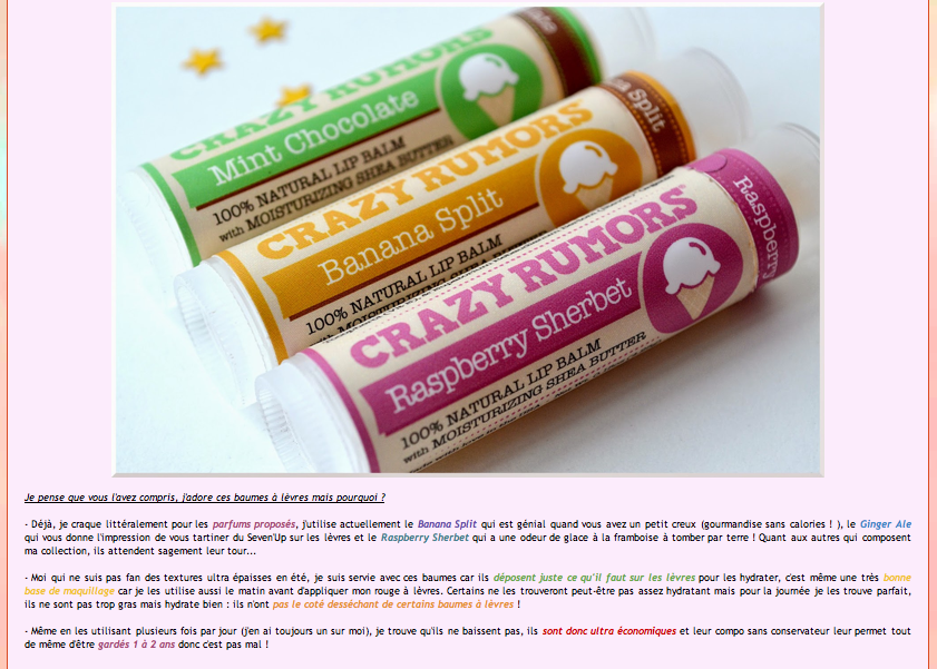 Les Crazy Rumors vus par le blog l'Univers de Mel