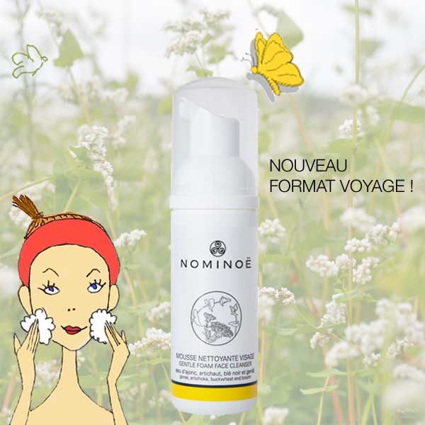Nominoe Mousse nettoyante visage bio format voyage