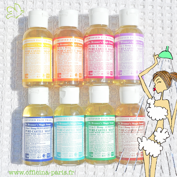 Dr. Bronner's savon liquide bio Pur Végétal 18 en 1 mini format voyage