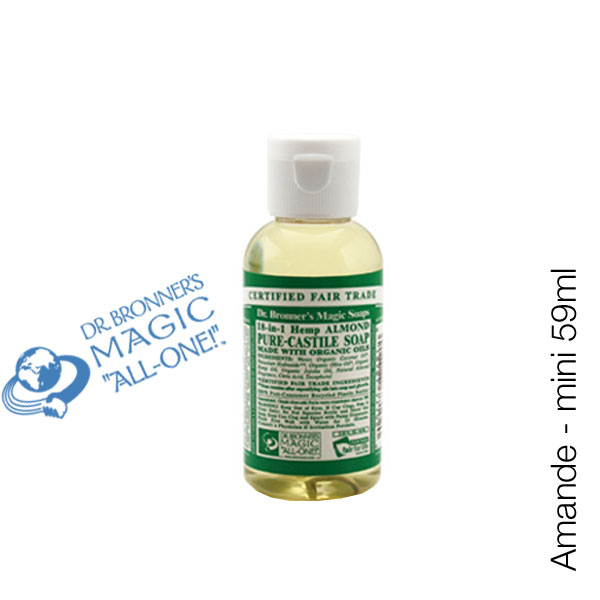 Dr. Bronner's Magic Soaps - Savon Liquide bio multi-usages Amande (mini 59ml) 