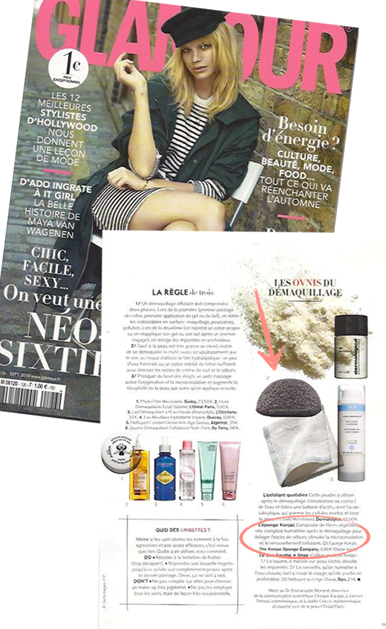 Le geste beauté indispensable: purifier la peau avec l'éponge Konjac - Glamour Paris septembre 2014