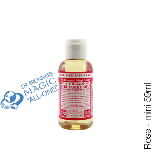 Dr. Bronner's Magic Soaps - Savon Liquide bio multi-usages Rose (mini 59ml) 