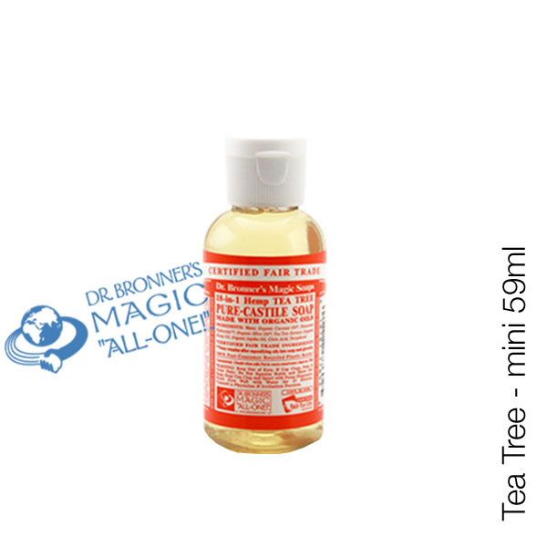Dr. Bronner's Magic Soaps - Savon Liquide bio multi-usages Tea Tree (mini 59ml) 