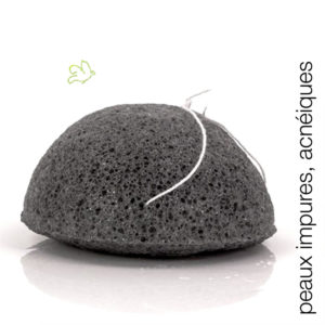The Konjac Sponge Company - Eponge Konjac noire au Charbon de Bambou Peaux acnéiques