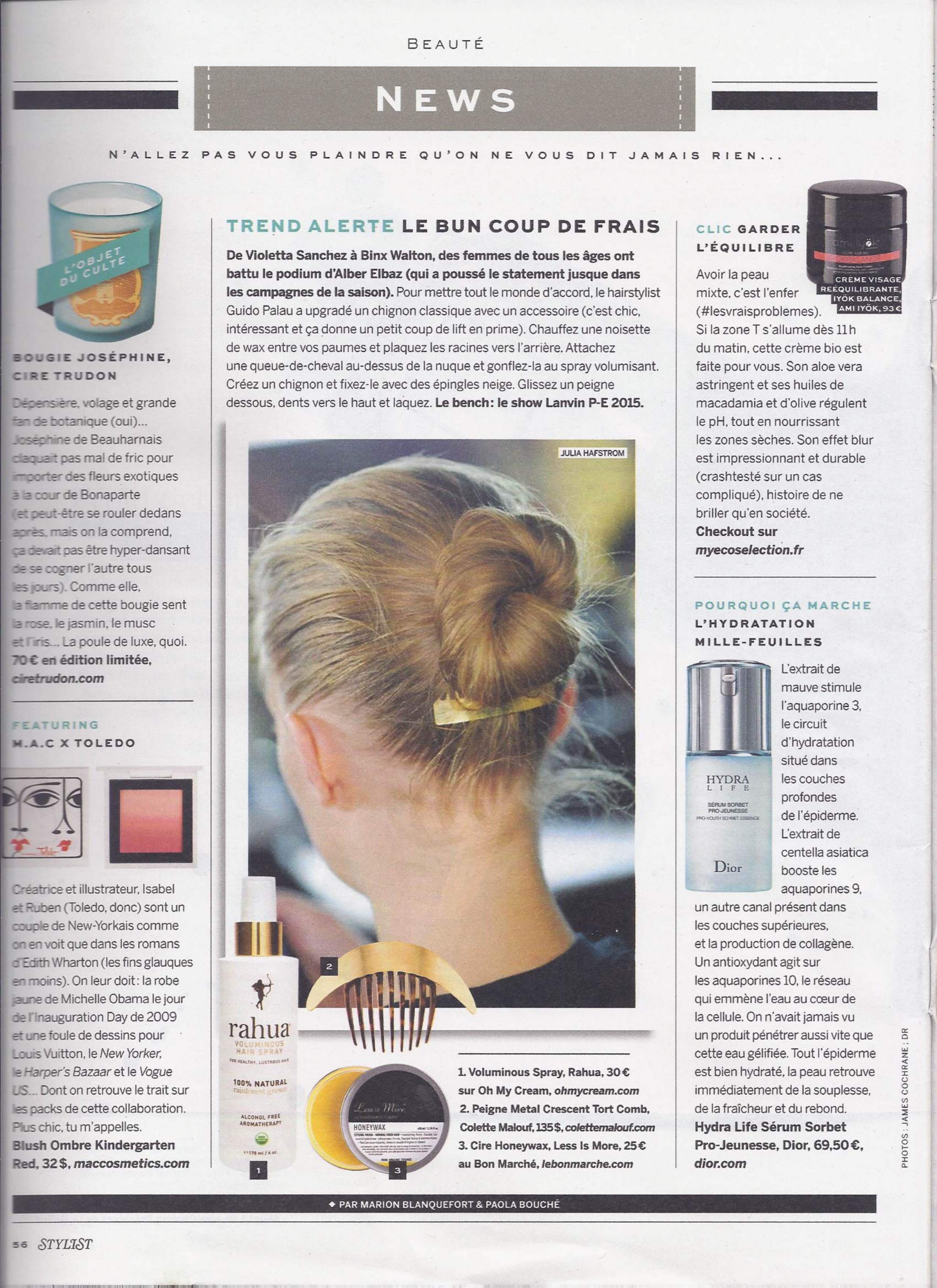 La crème visage IYÖK BALANCE testée et approuvée par STYLIST MAGAZINE !