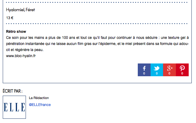 La crème pour les mains Hyalomiel de FERET Parfumeur dans les envies de la rédac de ELLE