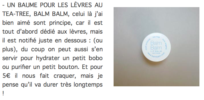 le Cosmetorium teste l'Officina: le Baume Lèvres (et plus) bio Tea Tree pot Balm Balm