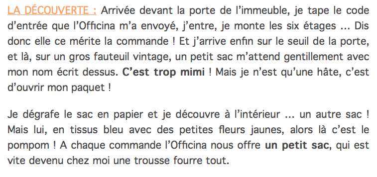 l'Officina - l'eshop au top ! Une commande chez l'Officina. Le Cosmetorium a testé et adoré l'Officina... 