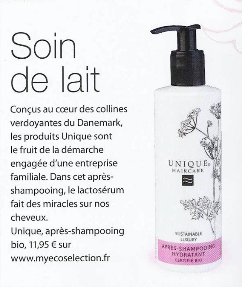 Unique Haircare-Après Shampooing Hydratant dans Green Happinez mai 2015-1