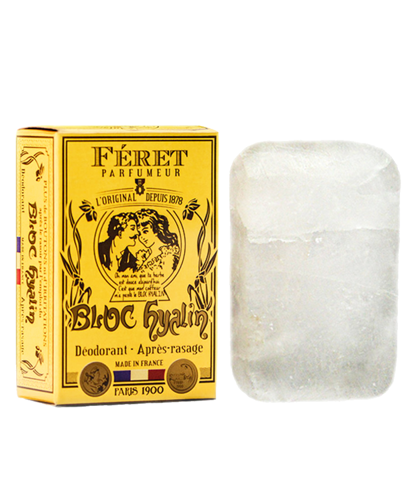 Féret Parfumeur Bloc Hyalin Pierre d'Alun naturelle l'original Made in France