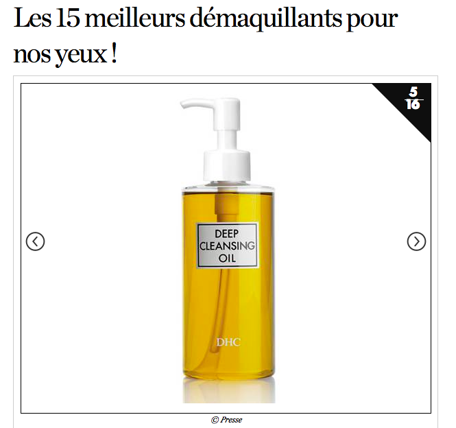 l'Huile Démaquillante DHC dans les meilleurs démaquillants yeux (par Elle.fr)