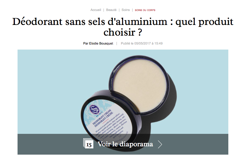 Déodorant sans sels d'aluminium: Soapwalla et Clémence & Vivien dans marie claire