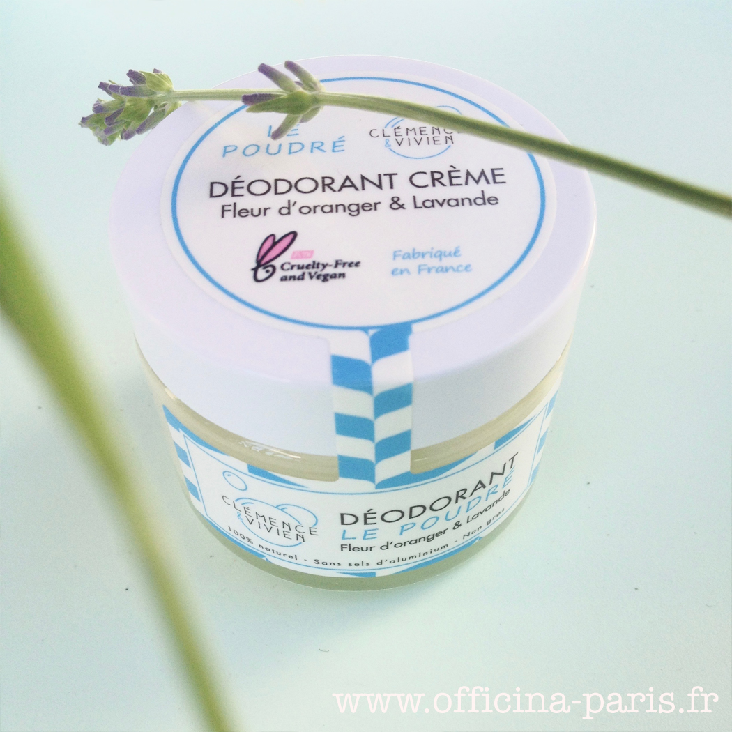 Clémence et Vivien Déodorant crème bio Le Poudré Fleur d'Oranger Lavande