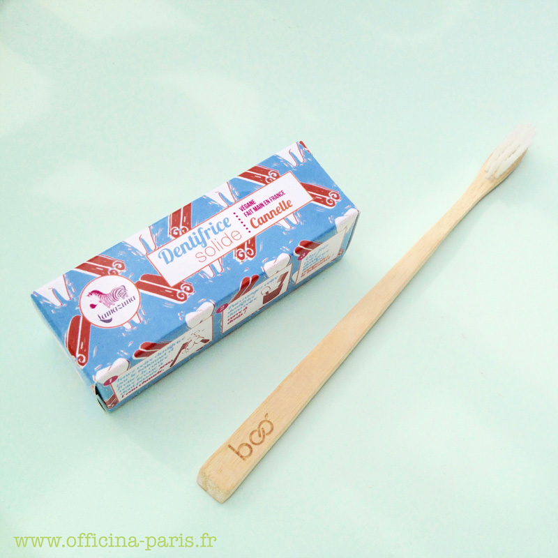 Dentifrice solide Cannelle LAMAZUNA et Brosse à Dents en Bambou MY BOO COMPANY
