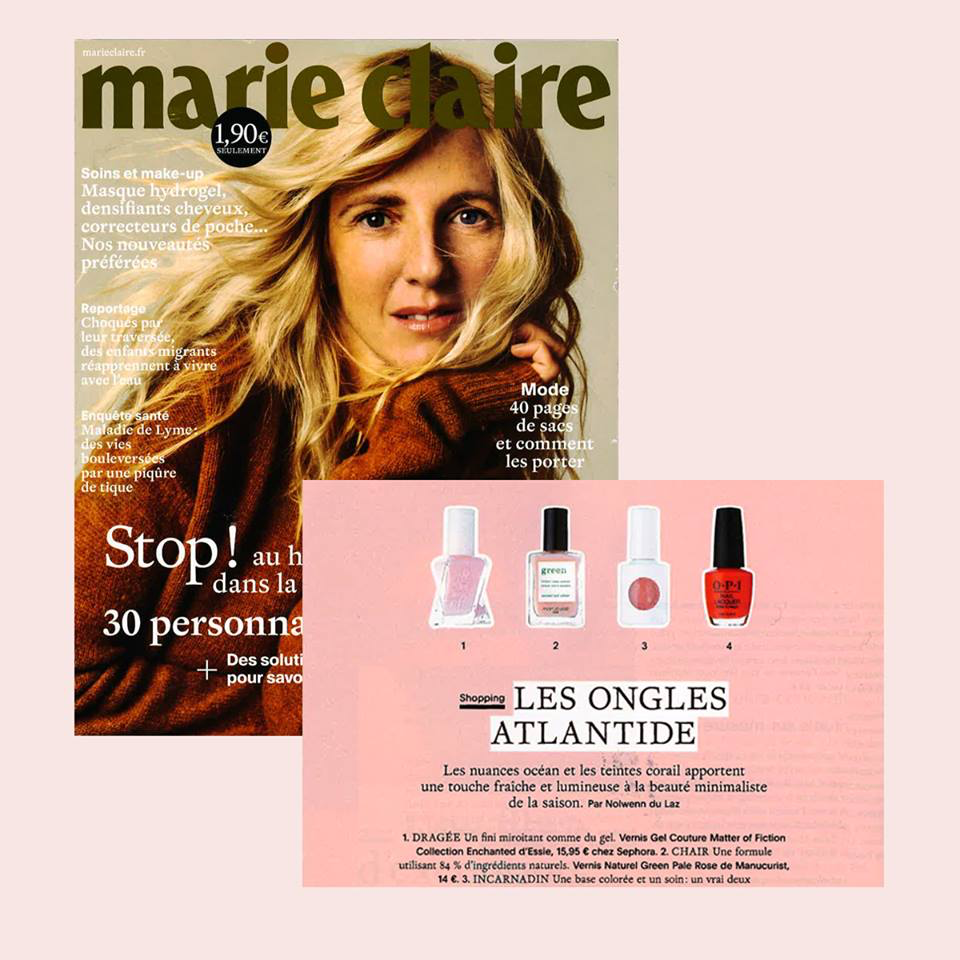 Lumineux, naturel et frais, le vernis Pale Rose Manucurist dans la liste shopping de Marie-Claire !