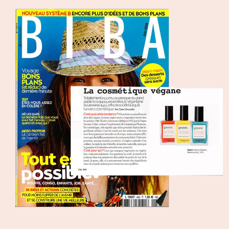 La cosmétique vegane: Vernis à Ongles GREEN Manucurist dans Biba