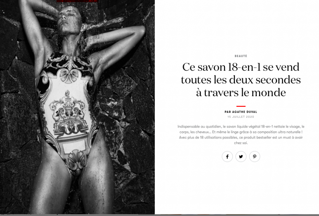 Savon 18-en-1 Dr. Bronner's Vogue France Best seller