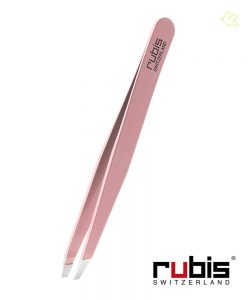 RUBIS Switzerland Pince à Épiler Classic mors biais Rose - fabrication artisanale en Suisse