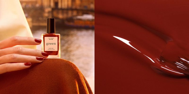 Vernis à ongles bio Bohème Manucurist rouge-marron profond, collection Quais de Seine Automne 2025, teinte automnale élégante