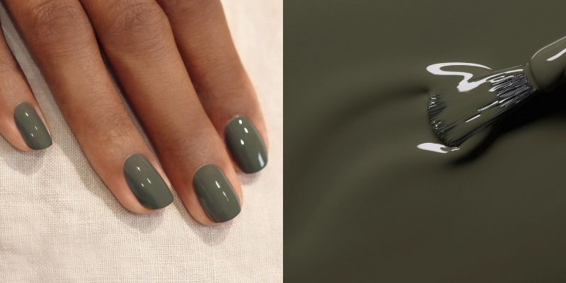 Vernis à ongles Khaki Manucurist – vert kaki élégant et naturel, parfait pour l’automne.
