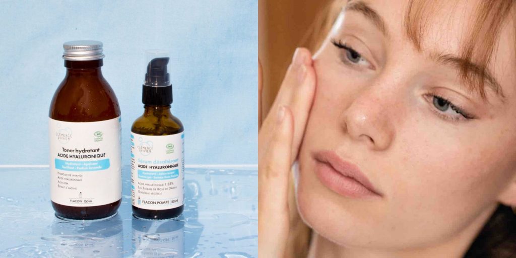 Sérum désaltérant et Toner hydratant à l'acide hyaluronique - Clémence & Vivien cosmétique bio made in France l'Officina Paris