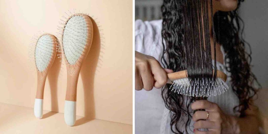 Brosse en bois Démêlage Picots souples Nylon BACHCA boutique en ligne l'Officina Paris - Comment prendre soin de ses cheveux naturellement en été