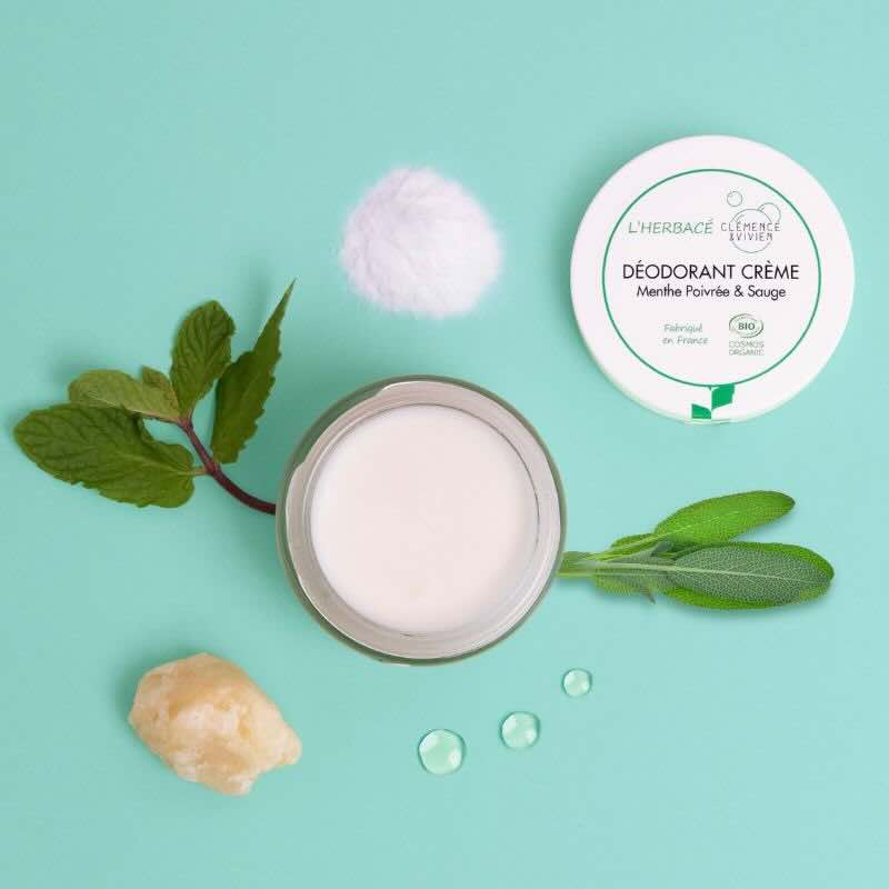 Déodorant naturel l'Herbacé Menthe poivrée et Sauge, Clémence & Vivien, certifié bio, made in France - l'Officina Paris