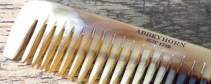 Abbeyhorn natural horn comb handcrafted England barber hair healthy
