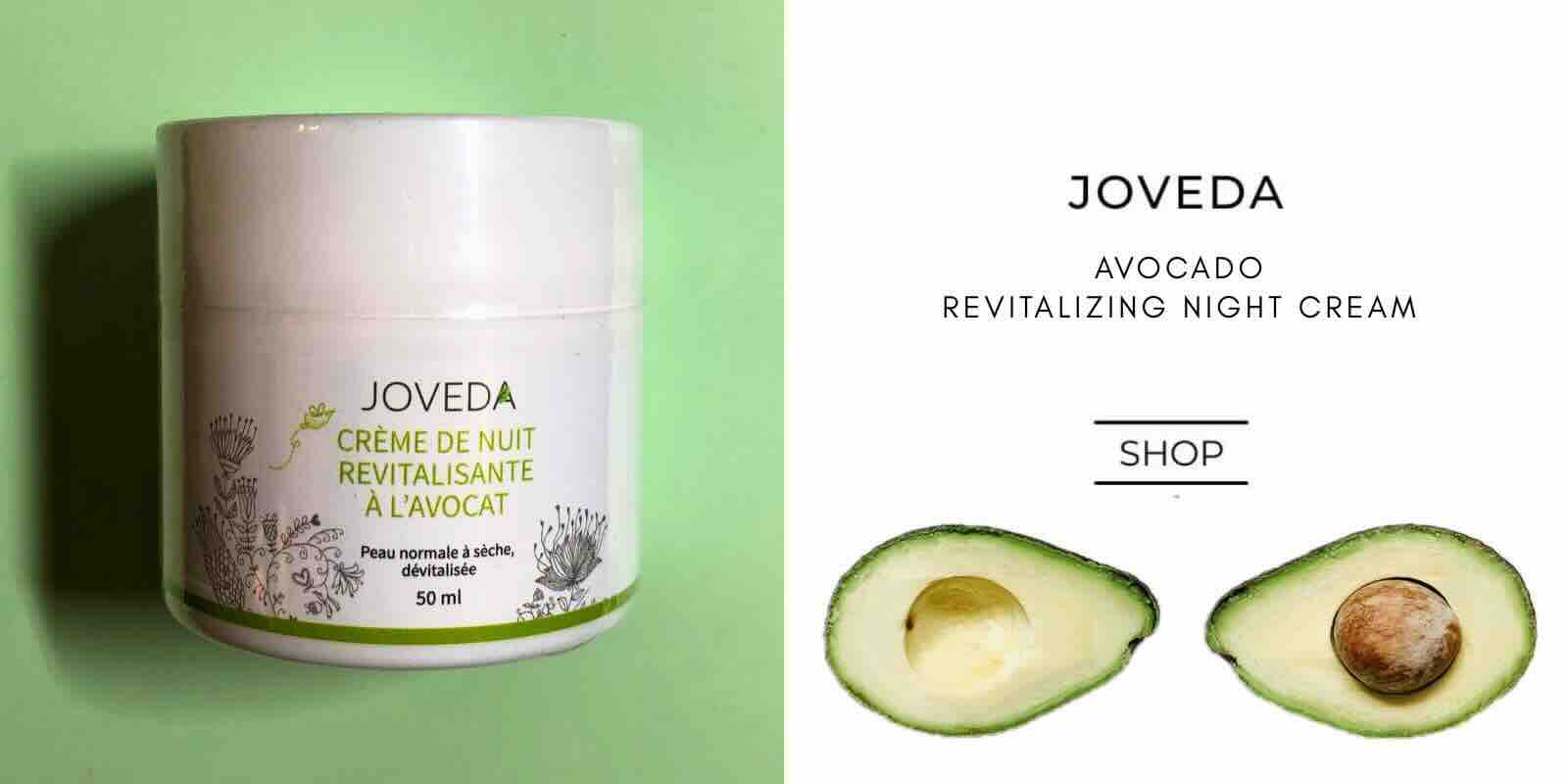 Avocado revitalizing night cream Joveda ayurvedic skincare dry skin natural cosmetics