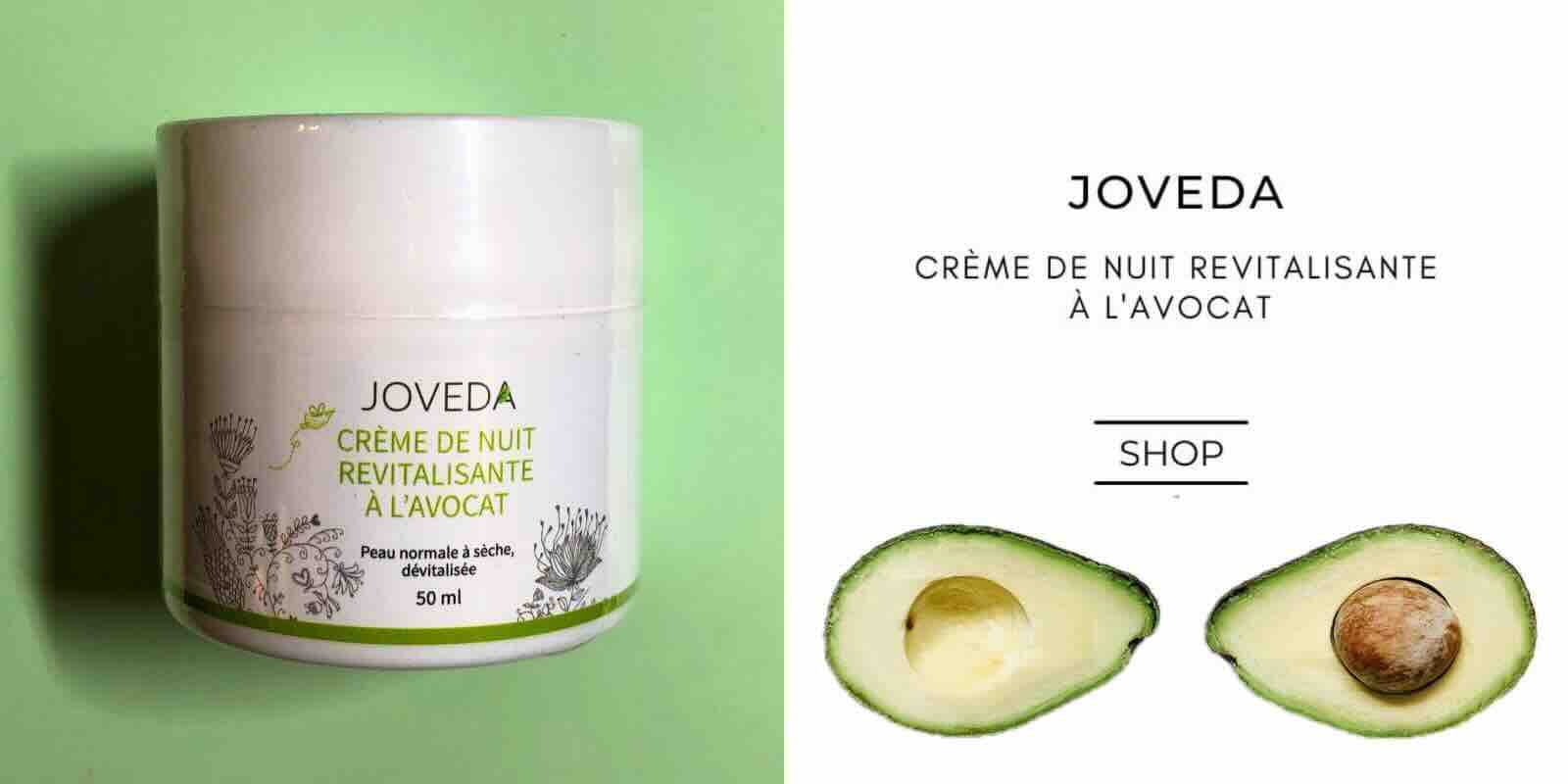 Crème de nuit revitalisante à l'Avocat JOVEDA cosmétique ayurvédique