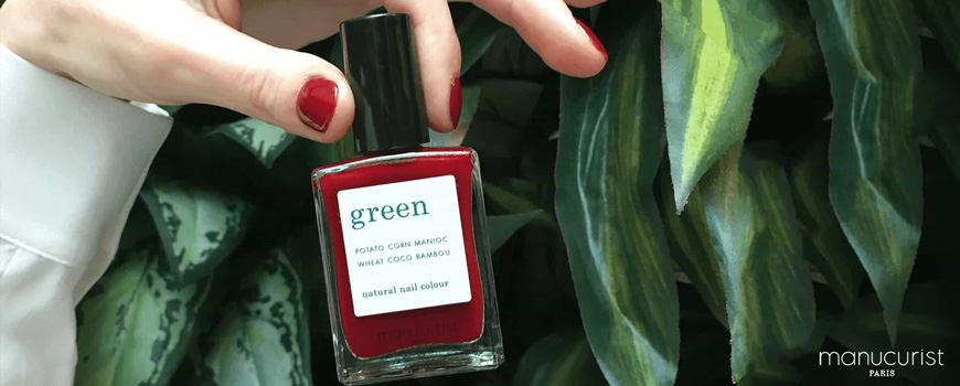 SHOP: Manucurist Nail Polish Green Manucurist Paris Green Dark Pansy nail color red natural vegan cruelty free