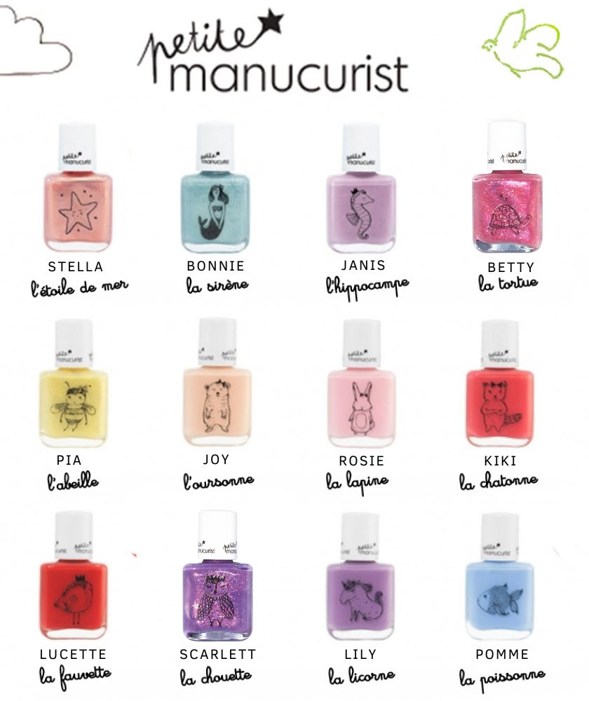 Kids nail polish Petite Manucurist safe water based colors made in France l'Officina Paris